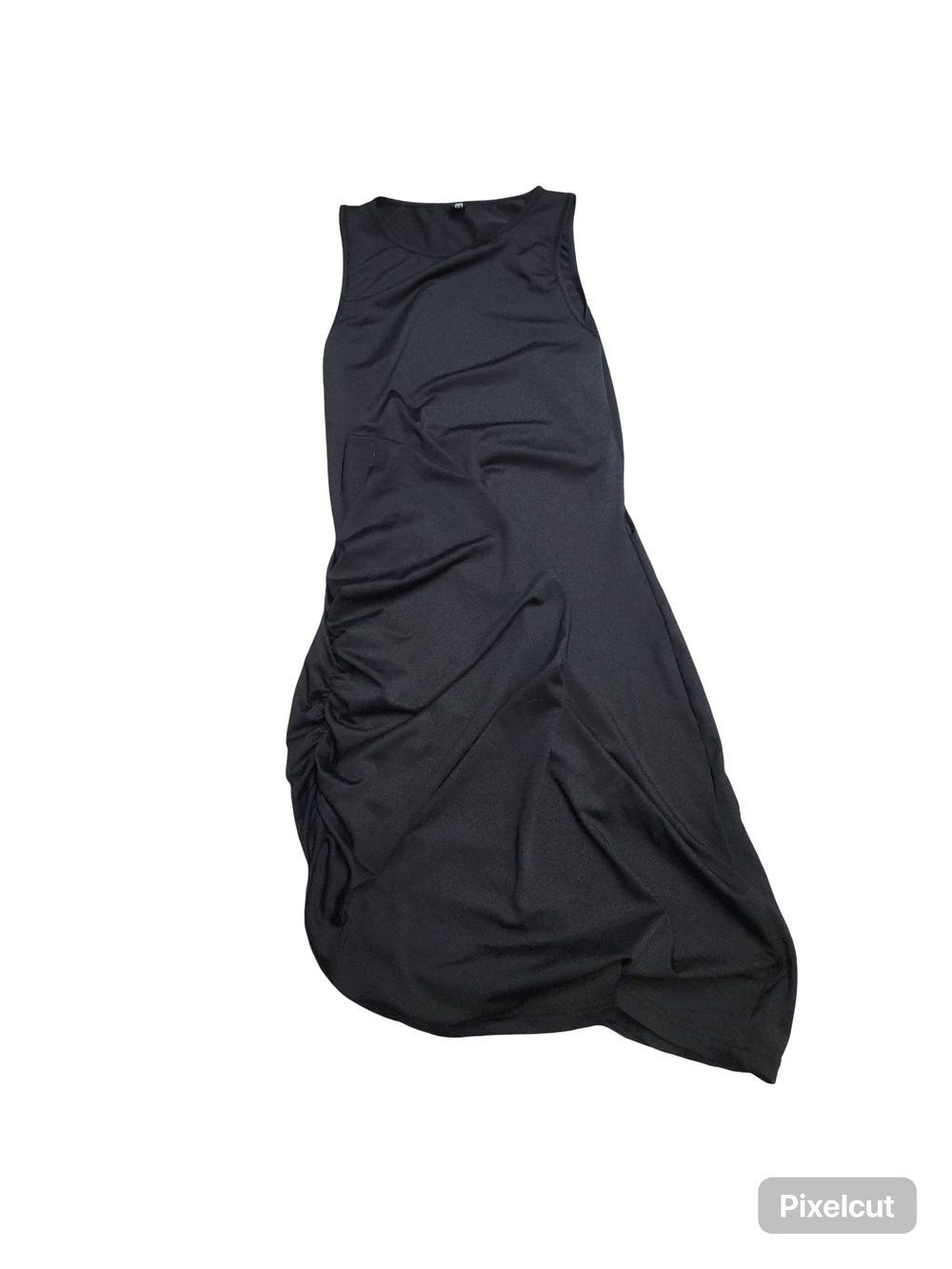 CBR Black Asymmetrical Ruched Dress-Skirt